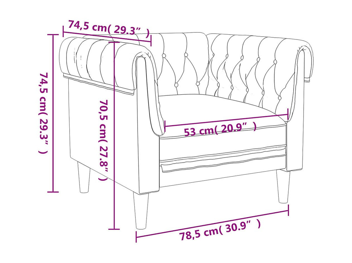 Dossier profond capitonné du fauteuil chesterfield GALTON