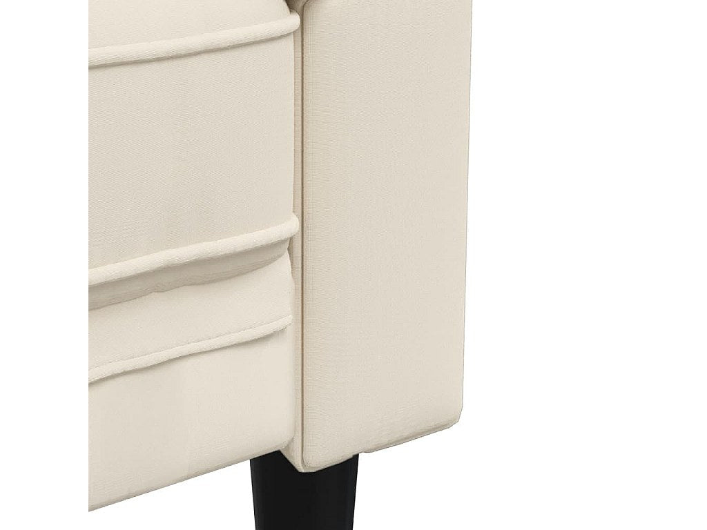 Pieds en bois du fauteuil chesterfield GALTON crème