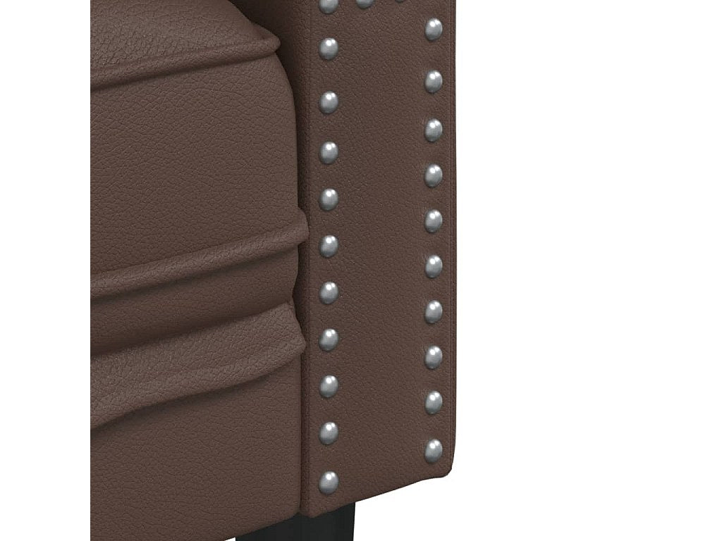 Pieds robustes du fauteuil chesterfield QUENTIN marron
