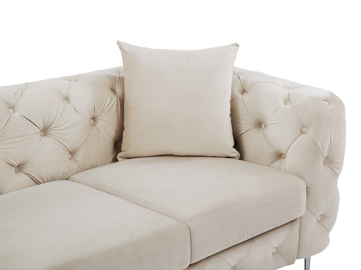 Assise déhoussable du canapé chesterfield EDWINA beige