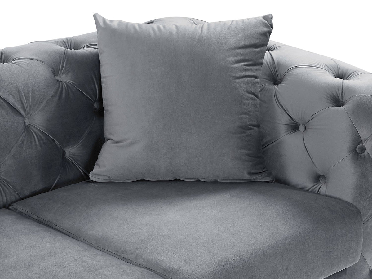 Assise déhoussable du canapé chesterfield EDWINA gris anthracite