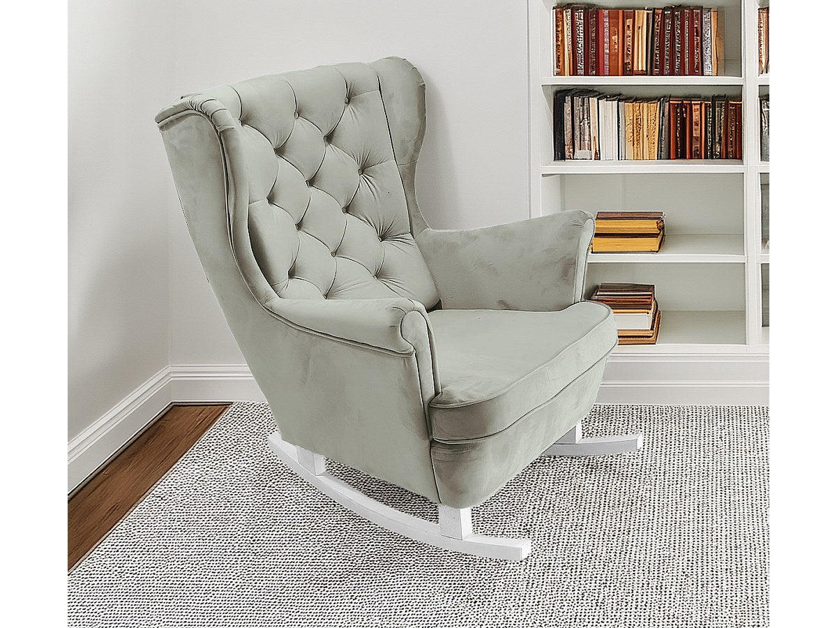 Vue d'ensemble du fauteuil chesterfield relax MAYFAIR gris clair