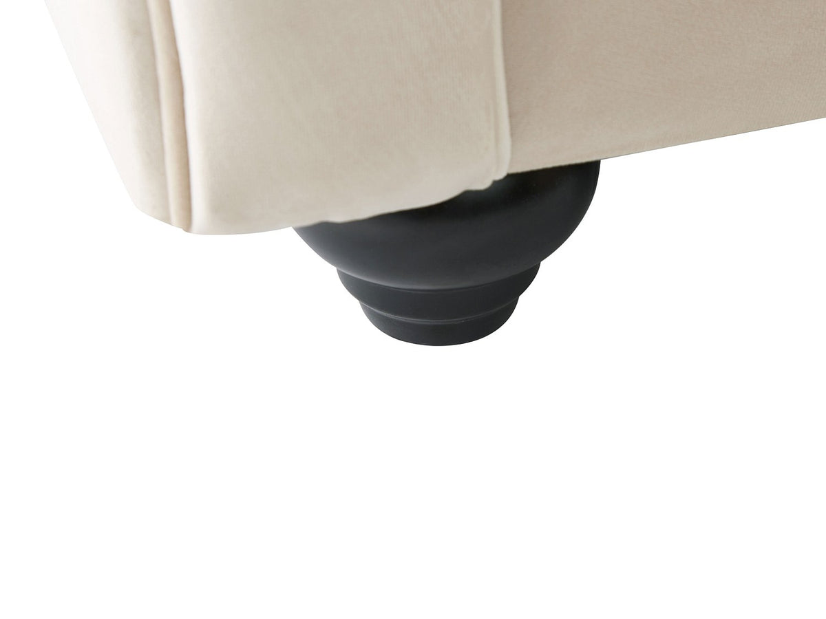 Assise déhoussable du canapé chesterfield TOLEDO en velours beige