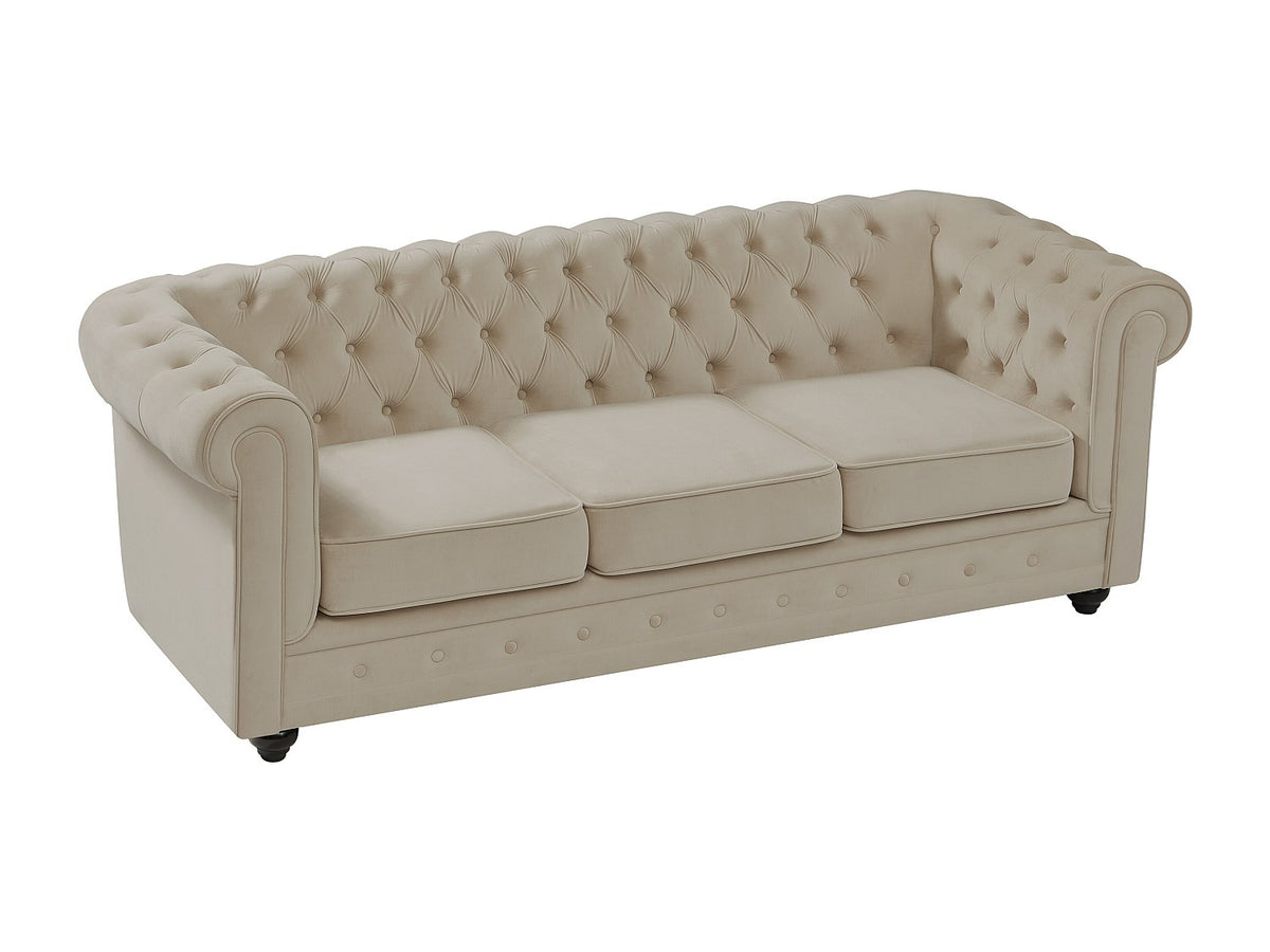 Accoudoirs roulés du canapé chesterfield NEWPORT beige