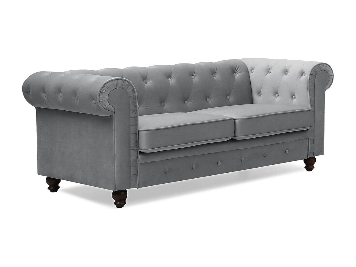 Éventail de plis des accoudoirs du canapé chesterfield WINDSOR argenté