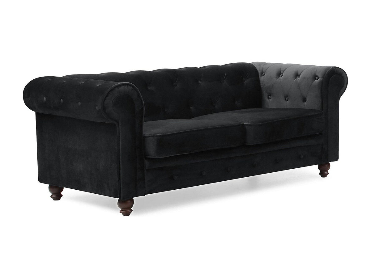 Accoudoirs à éventail de plis du canapé chesterfield WINDSOR noir