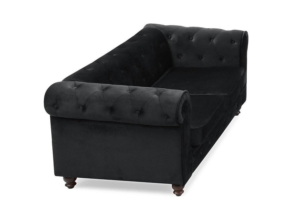 Assise capitonnée du canapé chesterfield WINDSOR 2 places noir
