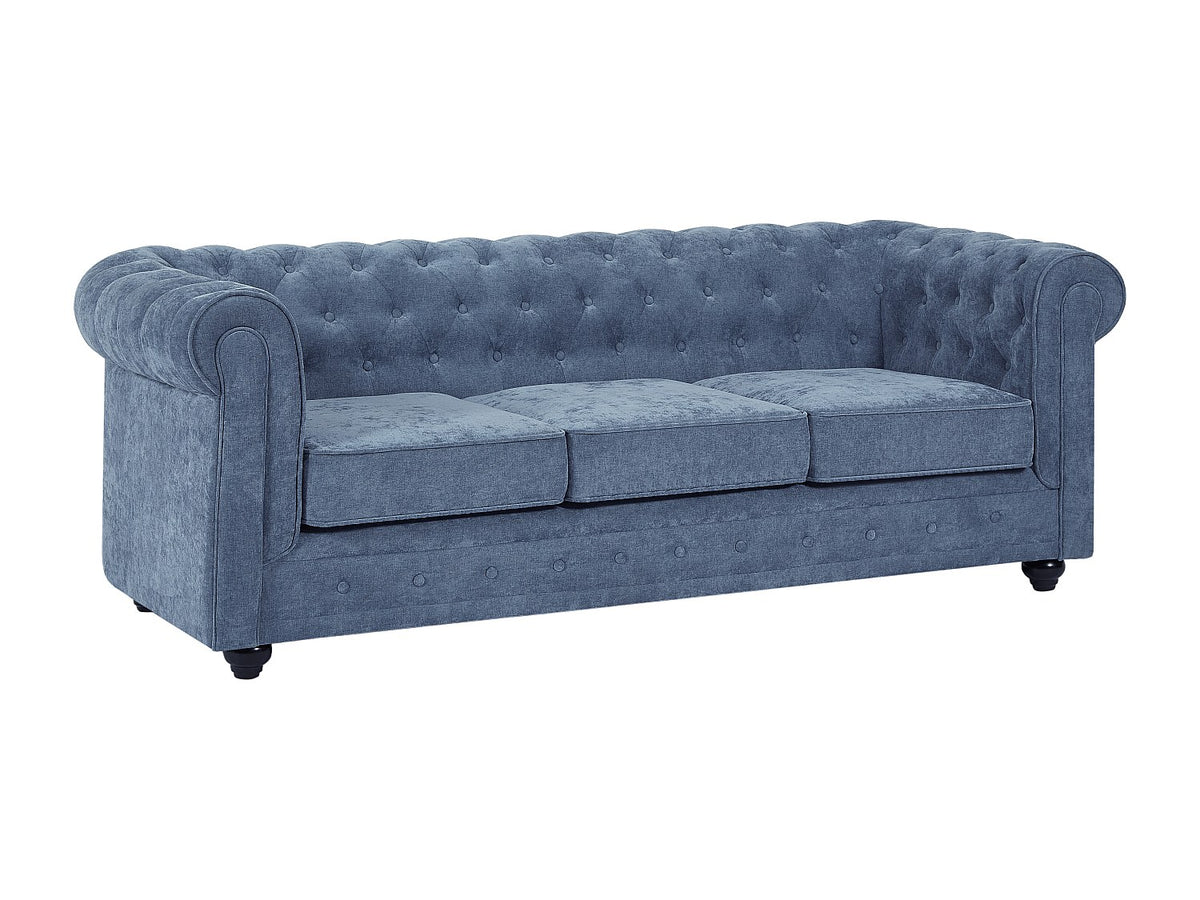 Accoudoirs roulés du canapé chesterfield WALTON bleu