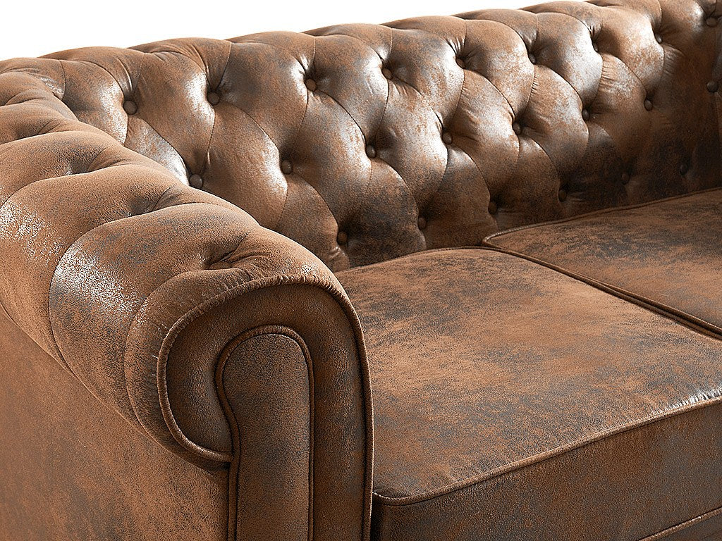 Accoudoirs roulés du canapé chesterfield CARLTON 2 places marron