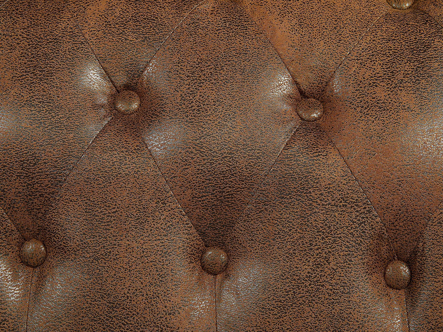 Accoudoirs roulés du canapé chesterfield CARLTON 3 places en microfibre