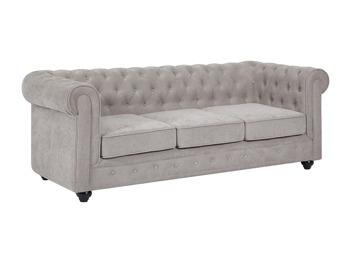Accoudoirs arrondis du canapé chesterfield WALTON gris