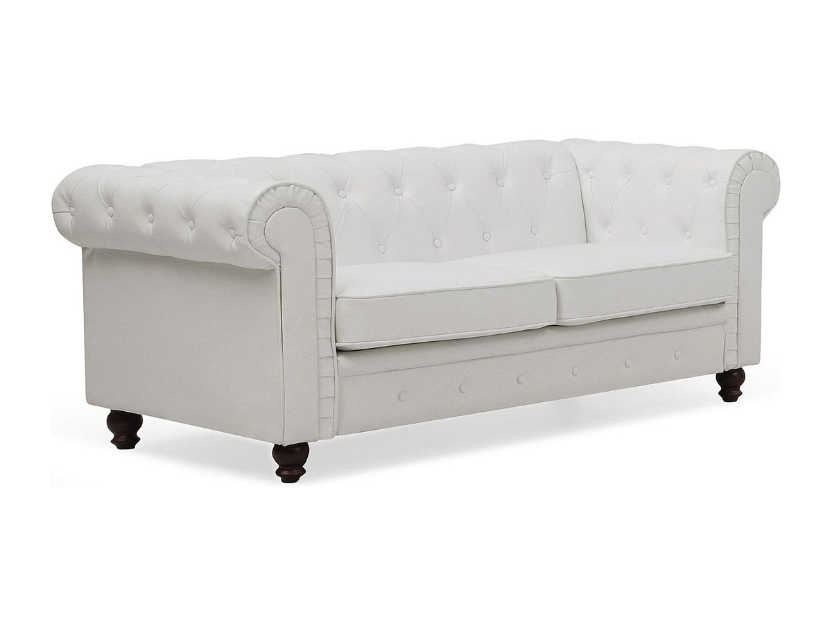 Vue d'ensemble du canapé chesterfield WINDSOR 2 places blanc