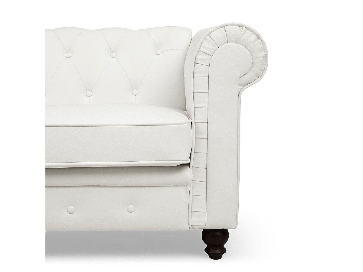 Accoudoirs plissés du canapé chesterfield WINDSOR blanc