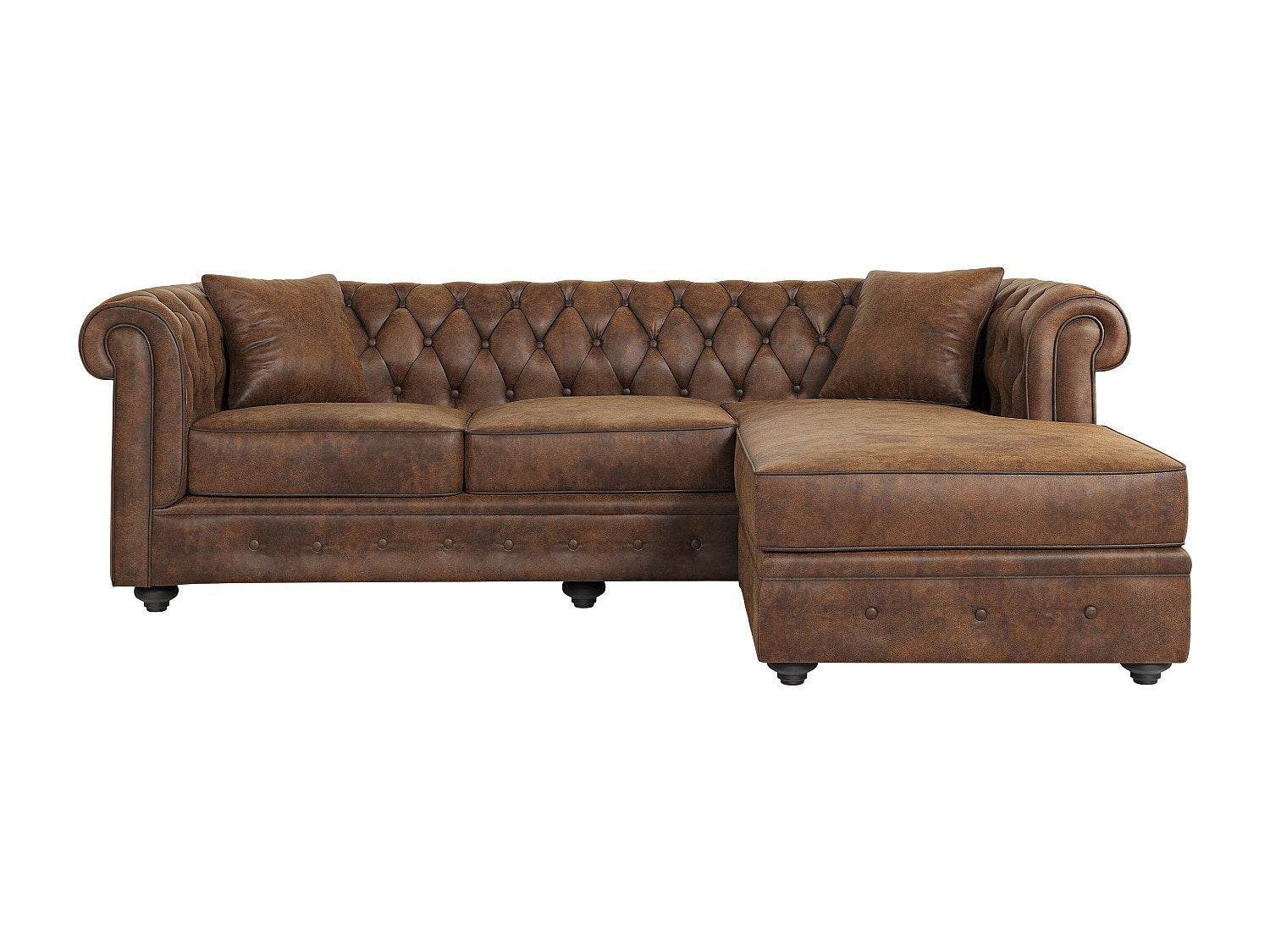 Méridienne réversible du canapé d'angle chesterfield TOLEDO 4 places