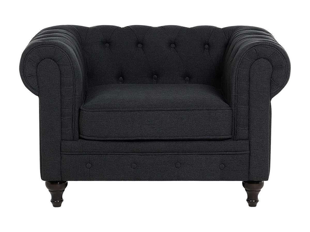Assise moelleuse du fauteuil chesterfield BARROW gris