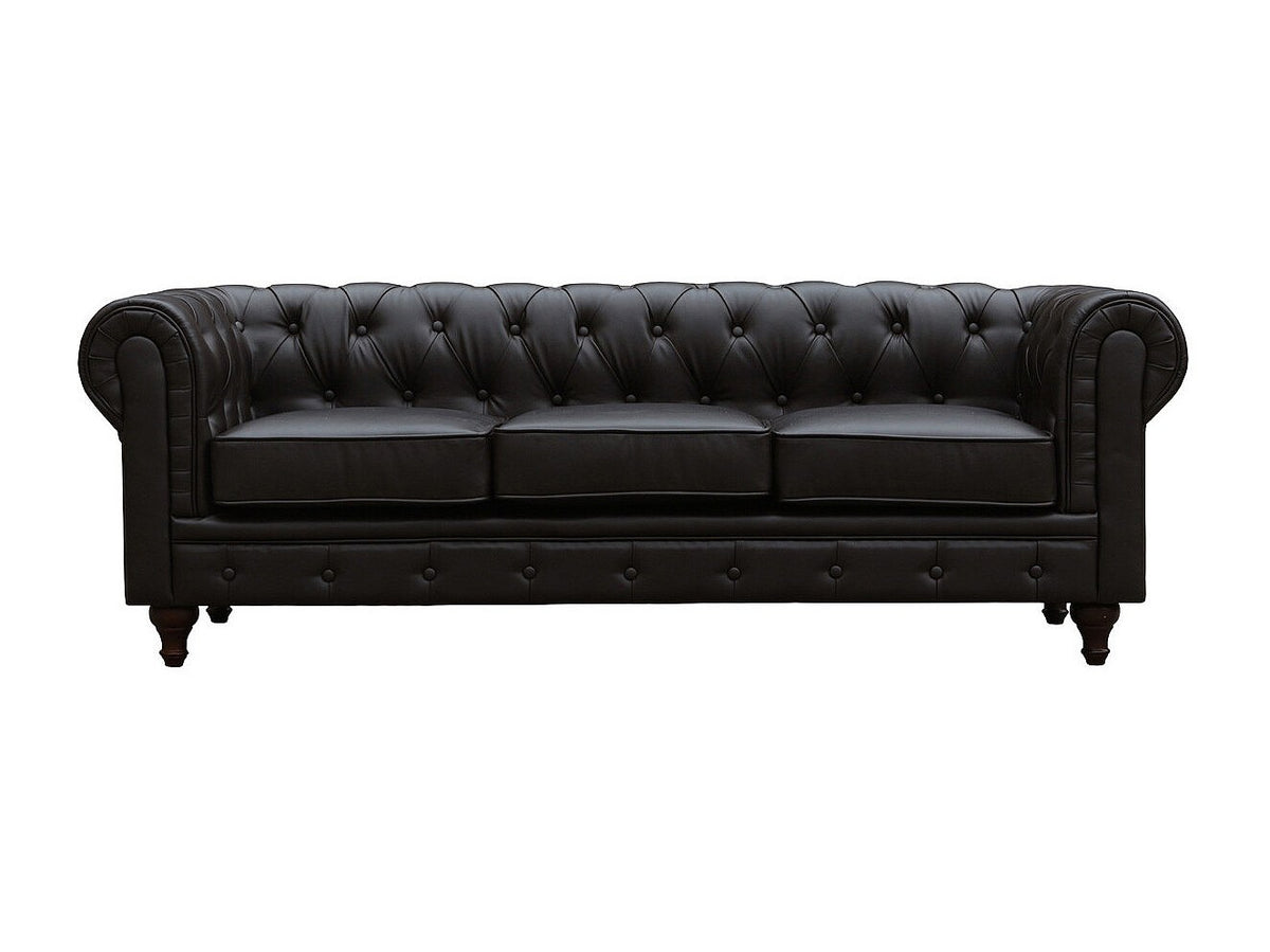 Assise trois places du canapé chesterfield ALIZA marron