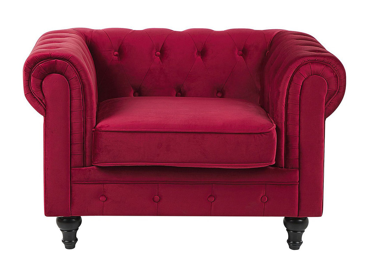 Assise large et rembourrée du fauteuil chesterfield OSWALD
