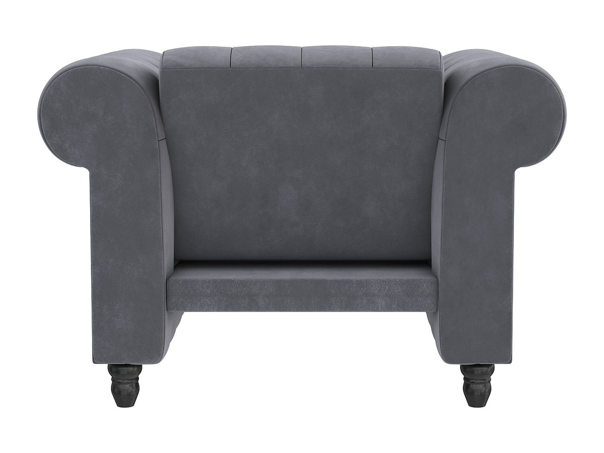 Assise allongée de la méridienne chesterfield FELIX velours gris
