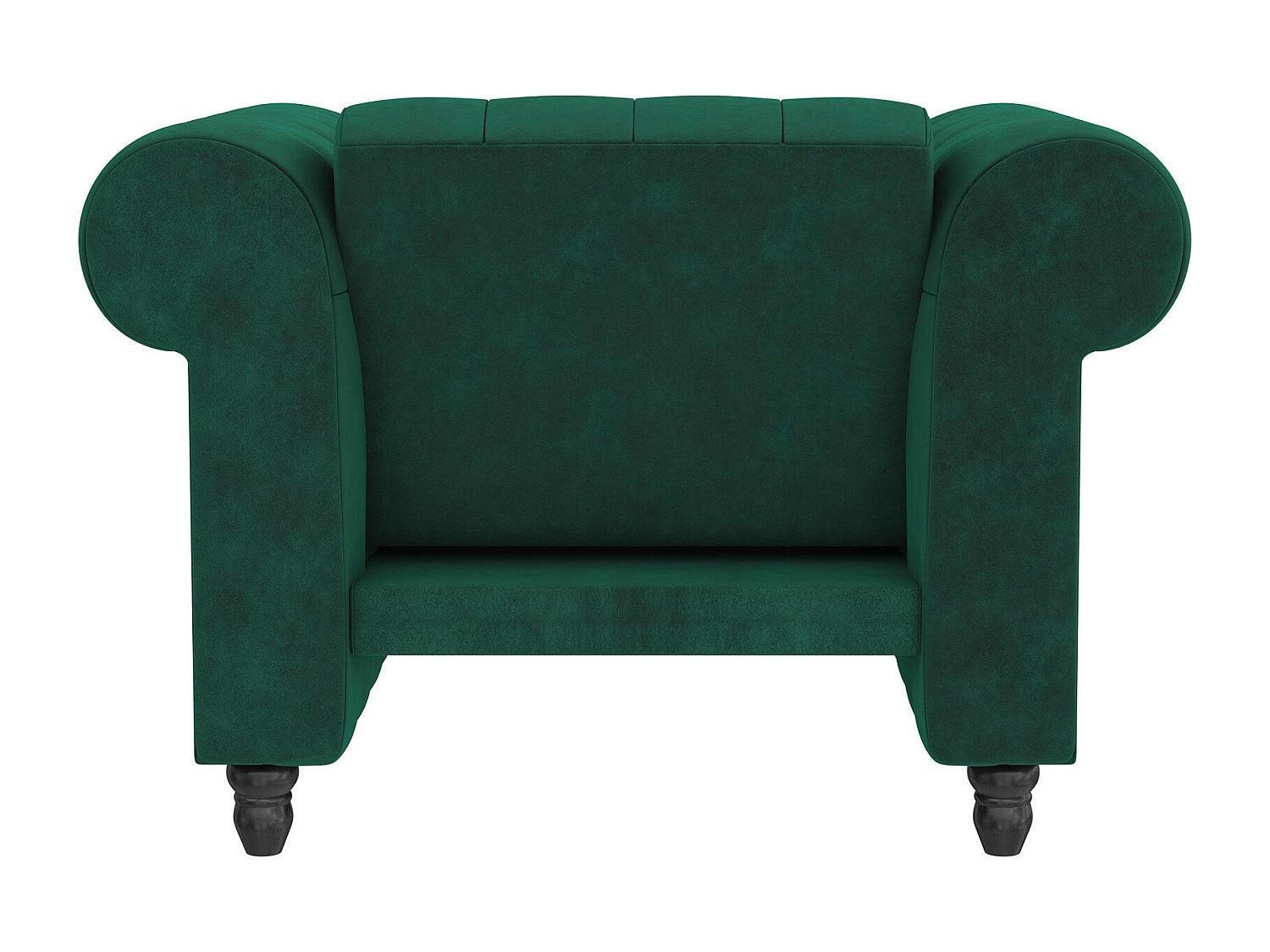 Détail du velours vert foncé de la méridienne chesterfield FELIX
