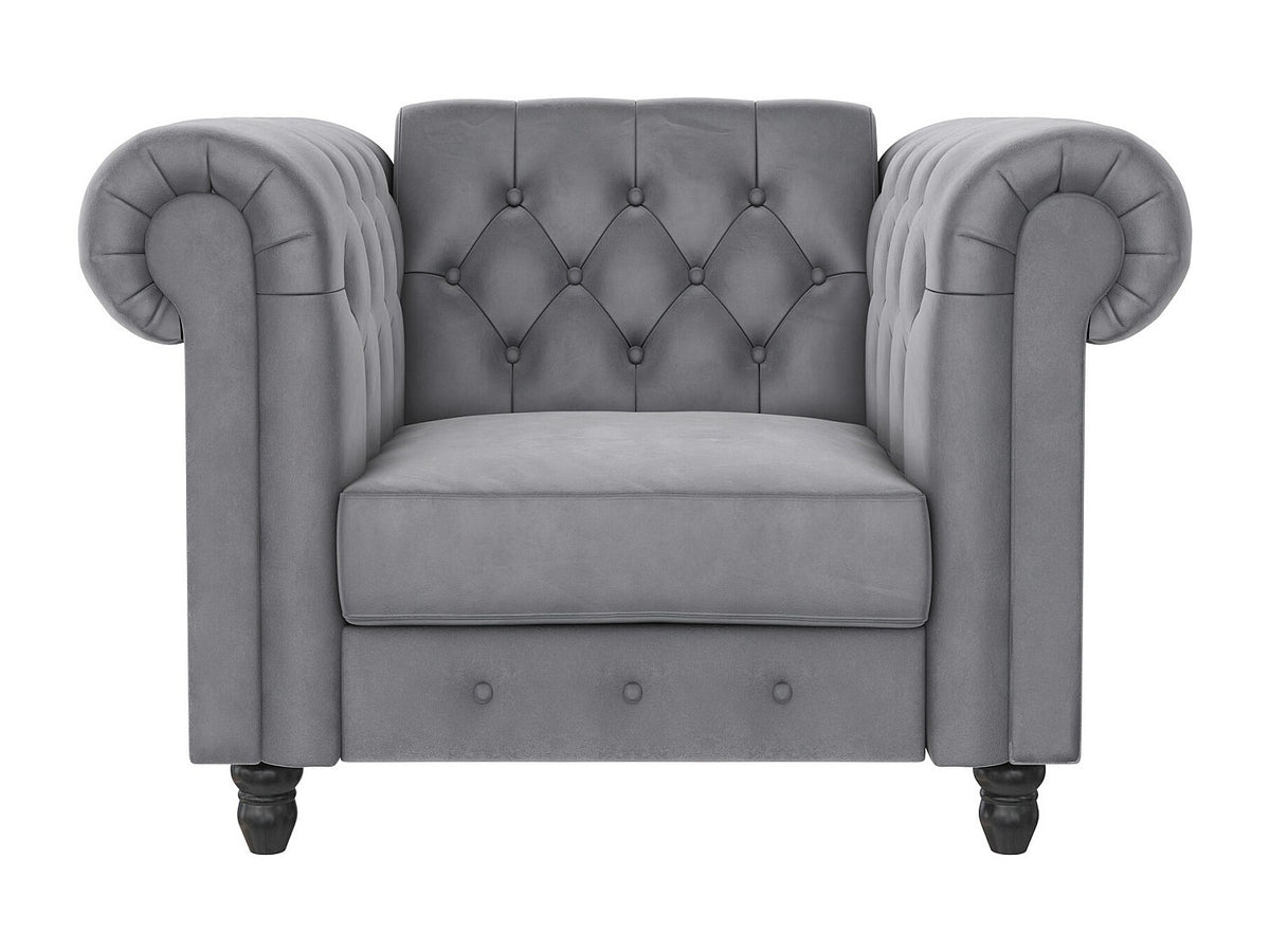 Pieds en bois noir massif de la méridienne chesterfield FELIX