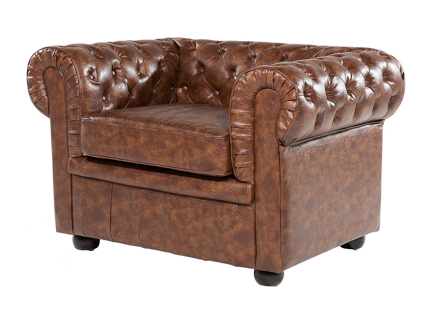 Pieds en bois du fauteuil chesterfield vintage HALSTED