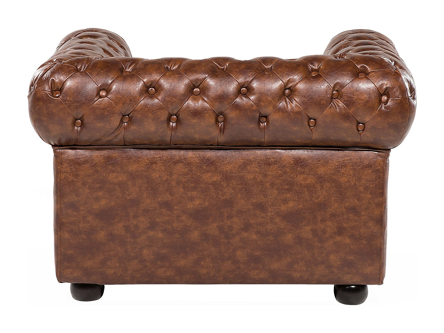 Fauteuil chesterfield HALSTED marron dans un intérieur rétro