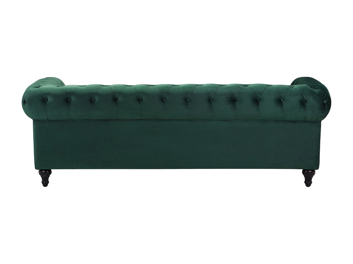 Assise large et capitonnée du canapé chesterfield PORTLAND 3 places