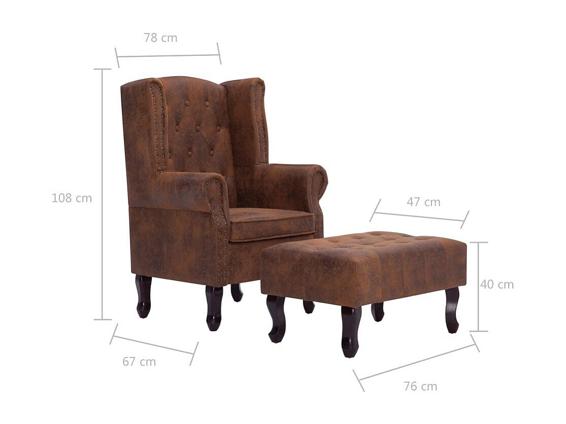 Repose-pieds assorti du fauteuil chesterfield FLEMING
