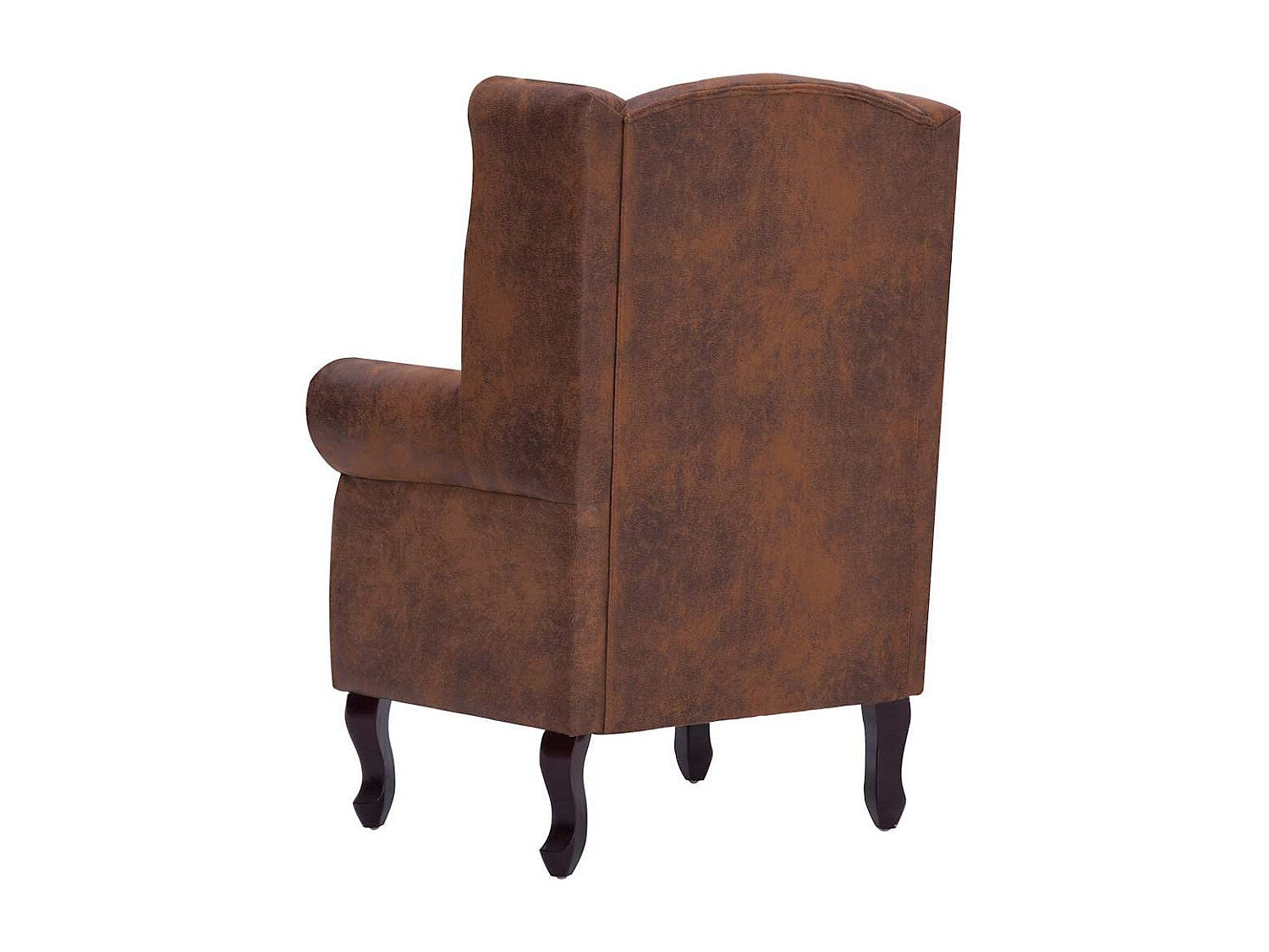 Détail du simili daim marron du fauteuil FLEMING
