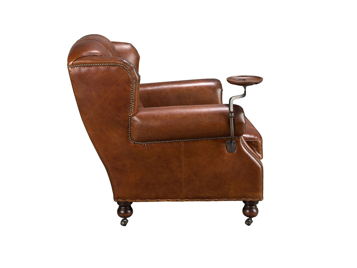 Tablette pliante du fauteuil chesterfield ANGEL CERDA marron cognac