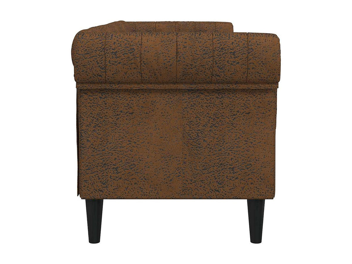 Détail du tissu marron du canapé chesterfield RALEIGH