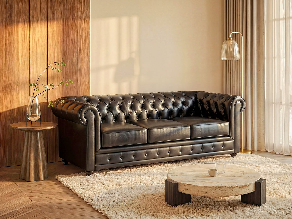 Assise déhoussable du canapé chesterfield IRVING 3 places