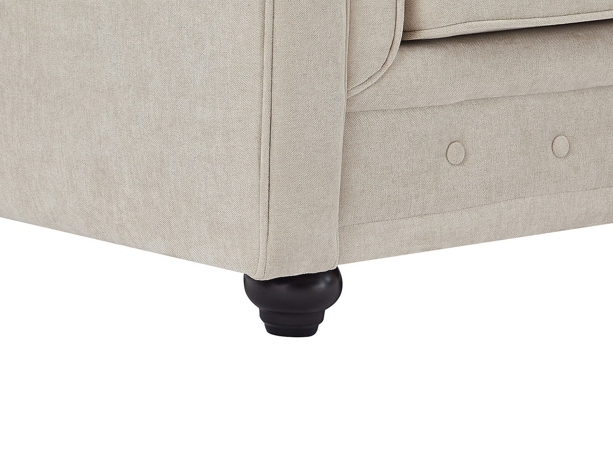 Assise déhoussable et accoudoirs du fauteuil chesterfield WALTON beige