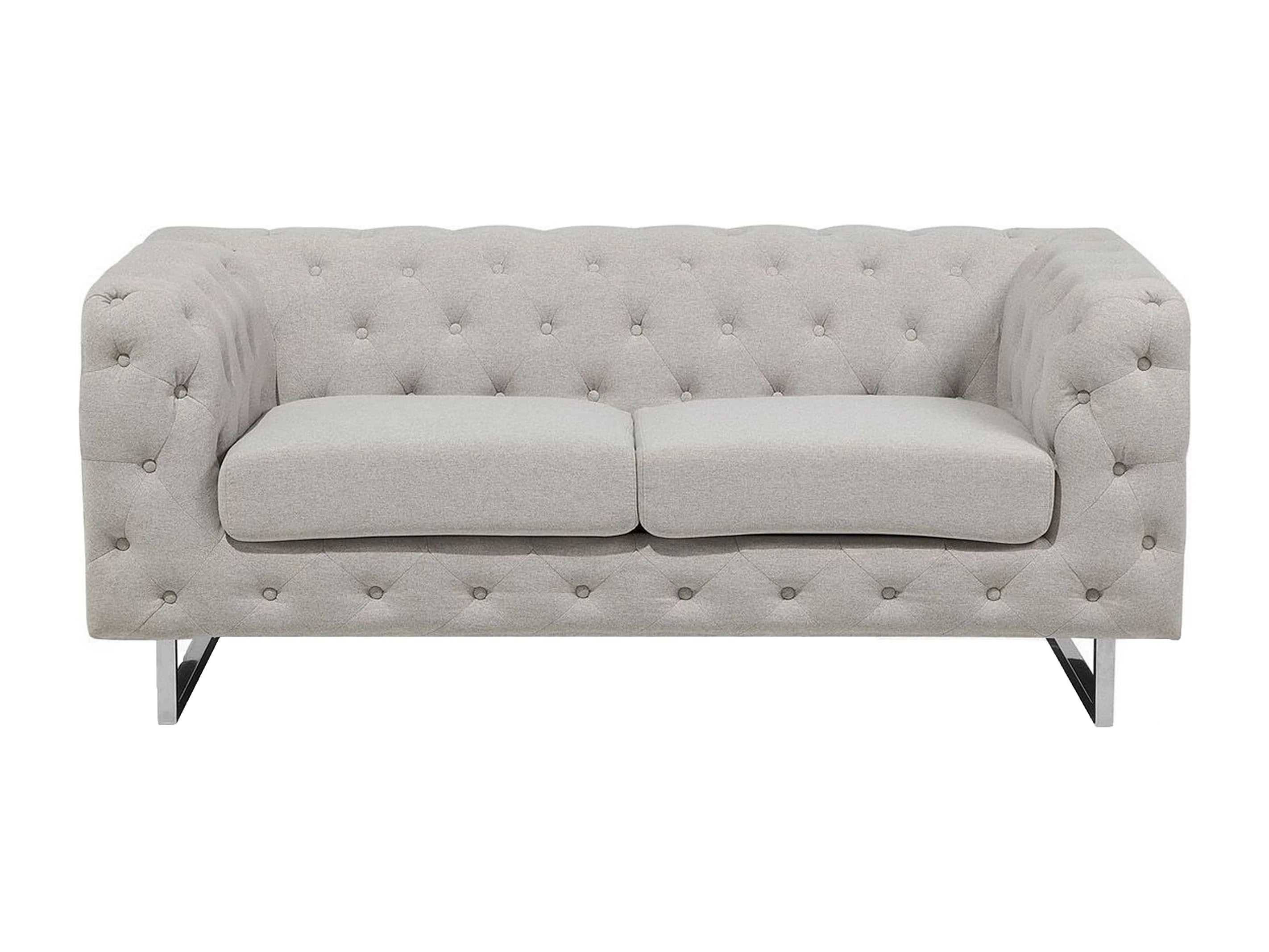 Vue d'ensemble du canapé chesterfield contemporain VISSLAND 2 places beige