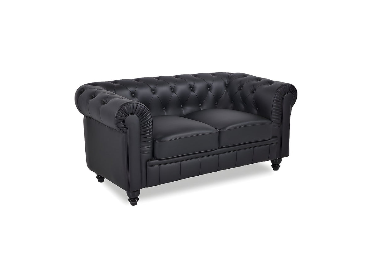 Matelassage en losange du canapé chesterfield REGENCY noir