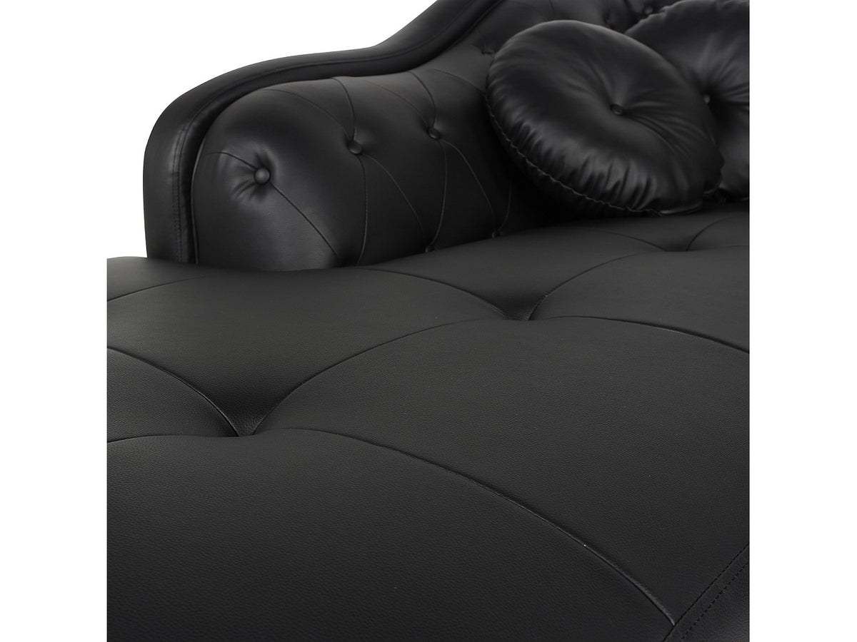 Méridienne du canapé d'angle chesterfield EMPIRE 5 places noir