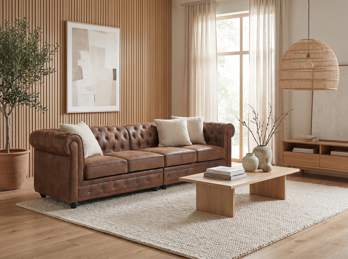 Dossier capitonné du canapé chesterfield CARLTON 4 places